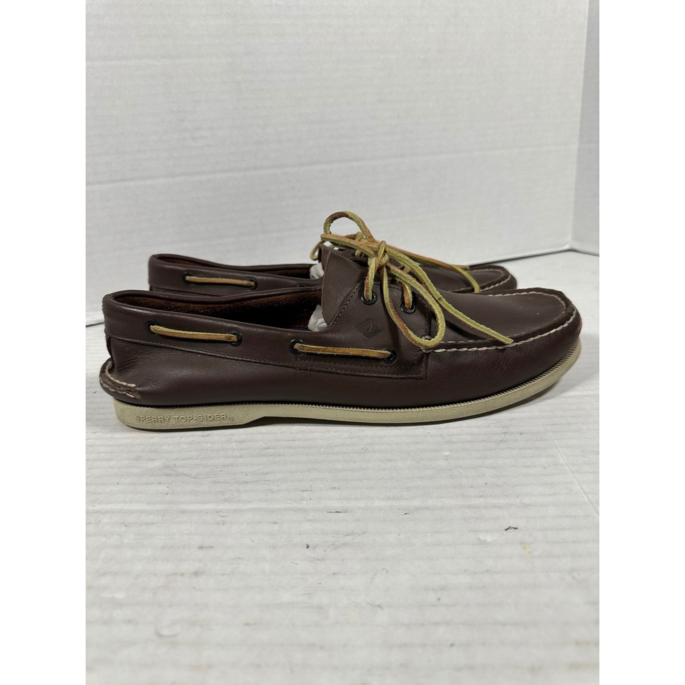 Sperry Top-Sider Mens 14M Brown Leather Authentic Original Boat Shoes‎ 0195115